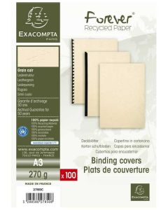 Couverture pour Reliure A3 - Carton - Ivoire EXACOMPTA Lot de 100 Visuel