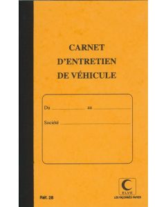 Carnet d'entretien des Véhicules de transports de marchandises ELVE 28