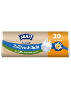 Sacs Poubelle avec poignée - 20 litres - Blanc : SWIRL Lot de 20 