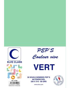 Sous-Chemise pour dossier A4 - Vert ELVE Pep's Lot de 30