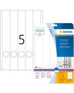 Etiquettes pour dos de classeur - 38 x 297 mm - Blanc : HERMA 5130