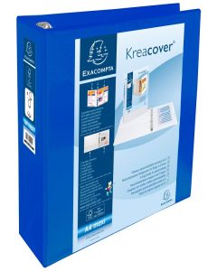 EXACOMPTA 51845BE : Classeurs personnalisables avec 3 pochettes - Bleu - Dos de 86 mm