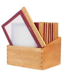 Protège-menus A4 - Plastique/Bois - Bordeaux : SECURIT Wood Lot de 20 image
