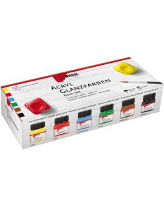 Lot de 6 pots de Peinture Acrylique brillante - 20 ml - Assortiment : KREUL Visuel