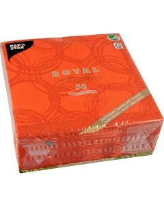 Photo Lot de 50 serviettes en papier - Nectarine - 400 x 400 mm : PAPSTAR ROYAL Collection Bubbles 