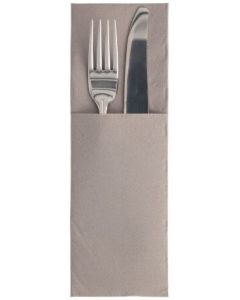 Pochette Serviette à couverts - Gris PAP STAR  Royal Lot de 50