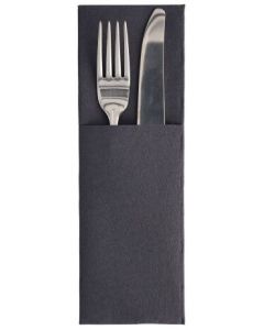 Pochette Serviette à couverts - Noir PAP STAR  Royal Lot de 50