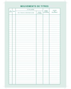 Feuilles de Mouvements de Titres et Comptes d'Actionnaires SAS