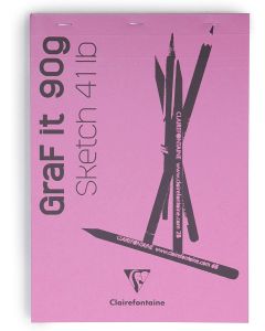 Bloc de 80 feuilles de papier à dessin A4 : CLAIREFONTAINE GraF It Modèle