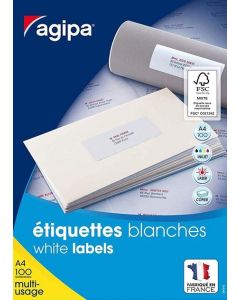 Étiquettes adhésives - 38 x 21,2 mm : AGIPA 118990 Lot de 6500 modèle