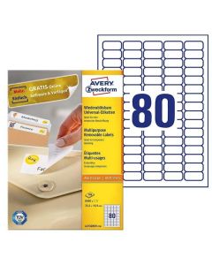 Étiquettes amovibles blanches 35,6 x 16,9 mm AVERY L4732REV-100