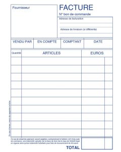 FACTURETTE Carnet 100 x 155 mm Autocopiant Dupli (Elve)
