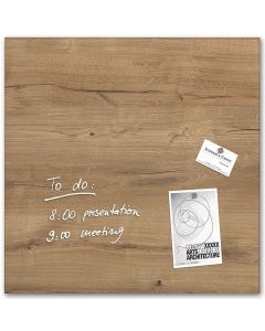 Tableau magnétique en verre - 480 x 480 mm - Bois Naturel : SIGEL Artverum Modèle