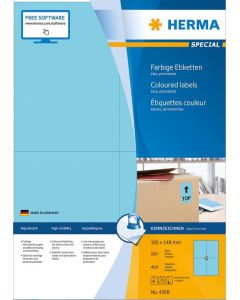 4398 HERMA : Étiquettes adhésives - 105,0 x 148,0 mm - Bleu