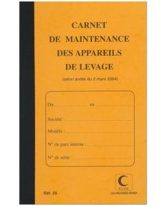 Photo Carnet de maintenance - Appareil de levage et de manutention ELVE