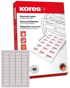 Étiquettes adhésives universelles - 48,5 x 25,4 mm - Blanc : KORES Lot de 1000