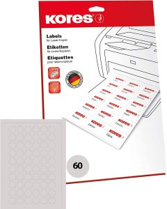 Étiquettes rondes blanches - Diamètre 24 mm : KORES Lot de 1500 Visuel