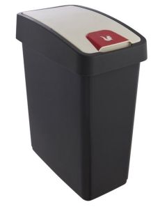 Photo Poubelle avec couvercle - 25 litres - Anthracite/Crème KEEEPER Magne