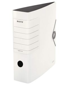Photo Classeur solide à levier - Dos 82 mm - Blanc : LEITZ 1112-00-01