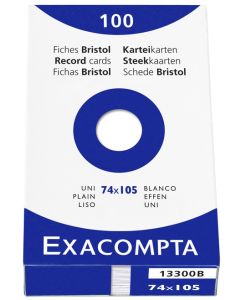 Photo Fiches Bristol unies - 74 x 105 mm - Blanc EXACOMPTA Image