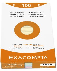 Photo Fiches Bristol quadrillées et perforées - 125 x 200 mm - Assortiment EXACOMPTA Image