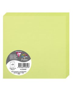 Photo Cartes double en papier - 135 x 135 mm - Vert Bourgeon CLAIREFONTAINE Pollen Lot de 25