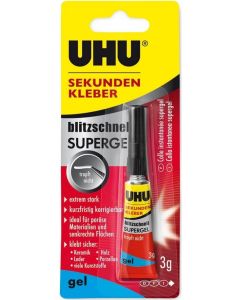 Photo Tube de colle instantanée Gel - 3 g UHU Power Glue SuperGel 