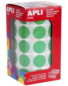 Photo Gommettes adhésives rondes - 20 mm - Vert AGIPA