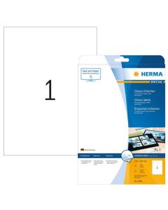 Photo Étiquettes brillantes adhésives blanches - 210 x 297 mm A4 HERMA Lot de 25