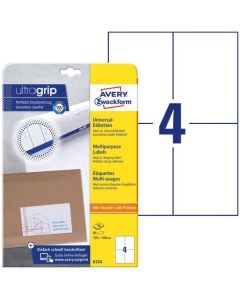 Photo Étiquettes adhésives - 105 x 148 mm - Blanc AVERY Office and Home