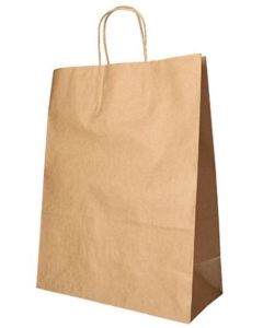 Photo Sac en papier avec anse - 350 x 260 x 120 mm - Brun PAP STAR