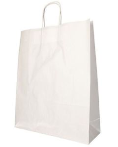 Photo Sac en papier avec anse - 400 x 320 x 120 mm - Blanc PAP STAR