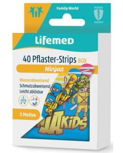 Photo Pansements pour enfants - 60 x 17 mm - Ninjas - Boite LIFEMED