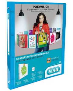 Photo ELBA : Classeur à 4 anneaux pour présentation Polyvision - Dos 20 mm - Bleu 100202276