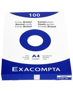 Photo Fiches Bristol unies - 210 x 297 mm - Blanc EXACOMPTA Image