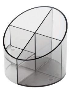 Photo Pot à crayons Multipot Economy - Gris transparent : HELIT H6390208