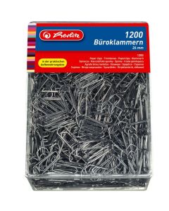 Photo Boite de 1200 trombones en métal - 26 mm : HERLITZ  10411007