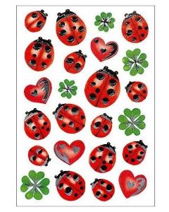 Photo HERMA : Lot de 48 stickers en papier - Coccinelles argentées - 3529