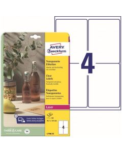 Photo Étiquettes adhésives résistantes - 99,1 x 139 mm - Transparent AVERY