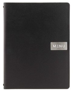 Protège-menus A4 - Cuir - Noir SECURIT Raw Image