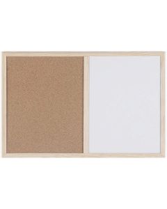 Photo Tableau duo blanc magnétique et liège - 600 x 400 mm BI-OFFICE Exemple