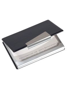Photo SIGEL  : Boite pour cartes de visite VZ131 - Look aluminium/cuir