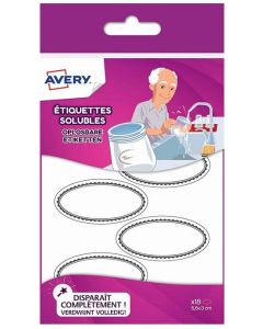 Photo Etiquettes ovales solubles à l'eau - Blanc AVERY