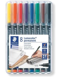 Photo STAEDTLER : Etui de 8 marqueurs permanents Lumocolor pour rétroprojecteur - 318 F