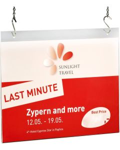 Porte-affiches à suspendre - Format A4 oblong : SIGEL Visuel