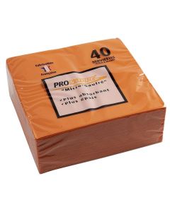 Serviettes de table Micro-Gaufrées - 380 x 380 mm - Orange PRO NAPPE Lot de 40 image