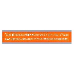 MINERVA : Trace-lettres en plastique - Orange transparent - 10 mm