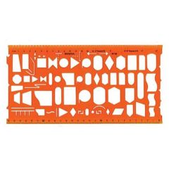 Gabarit de découpe ou de dessin en plastique : MINERVA Organigraphe Nr 45 (001450)