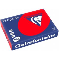 Ramette de papier Trophée de 250 feuilles A4 160g - Rouge corail : CLAIREFONTAINE Visuel
