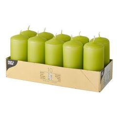 Bougies cylindriques -  Kiwi 40 mm : PAP STAR Lot de 10 image